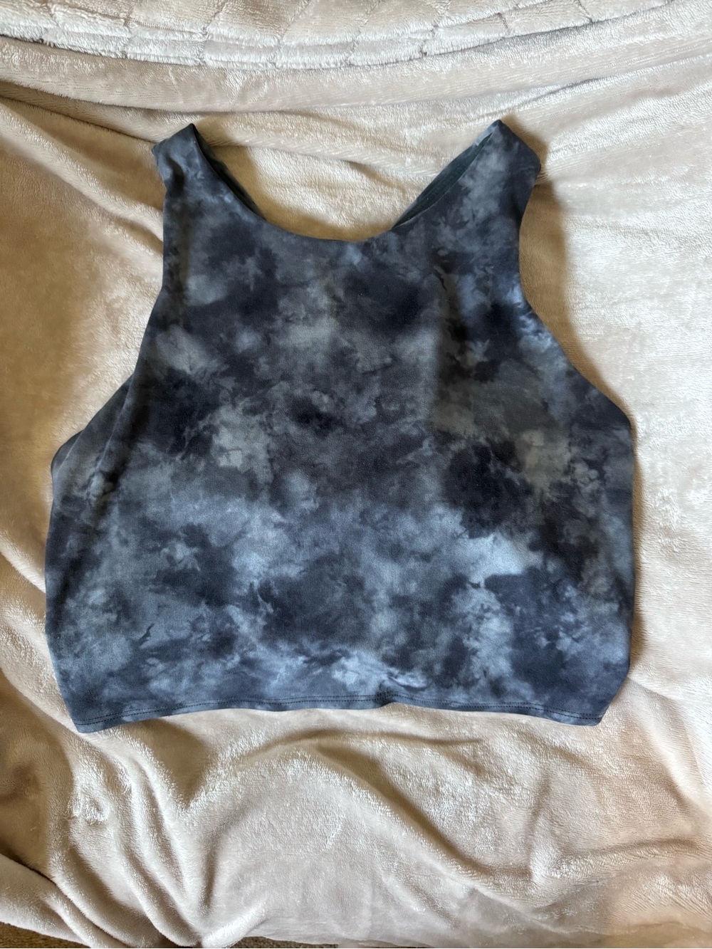 Women’s Tie-Dye Crop Tank Top - Charcoal Gray